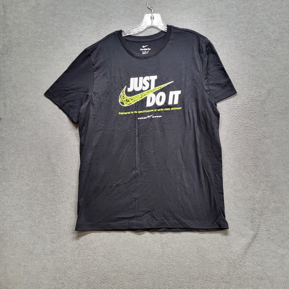 Nike Men Shirt Large‎ Black Just Do It Logo Short Sleeve Tee